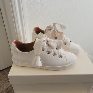 Sezane Jack Trainers Oeillets Ecru - Size 36